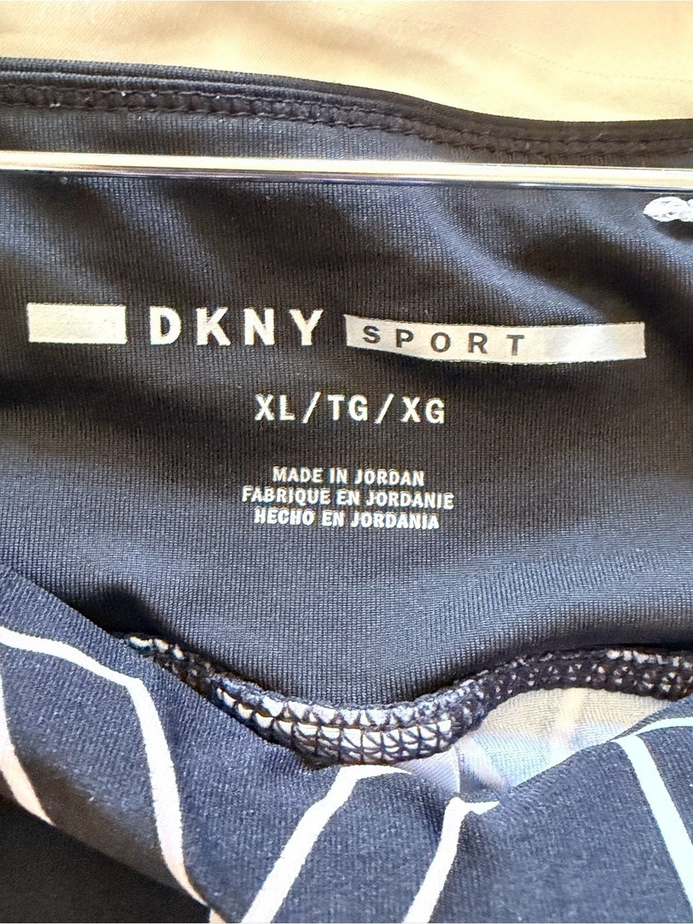 DKNY Sport Logo Mania Crop Leggings XL High Rise Side Stripe Logo Print - Picture 2 of 11